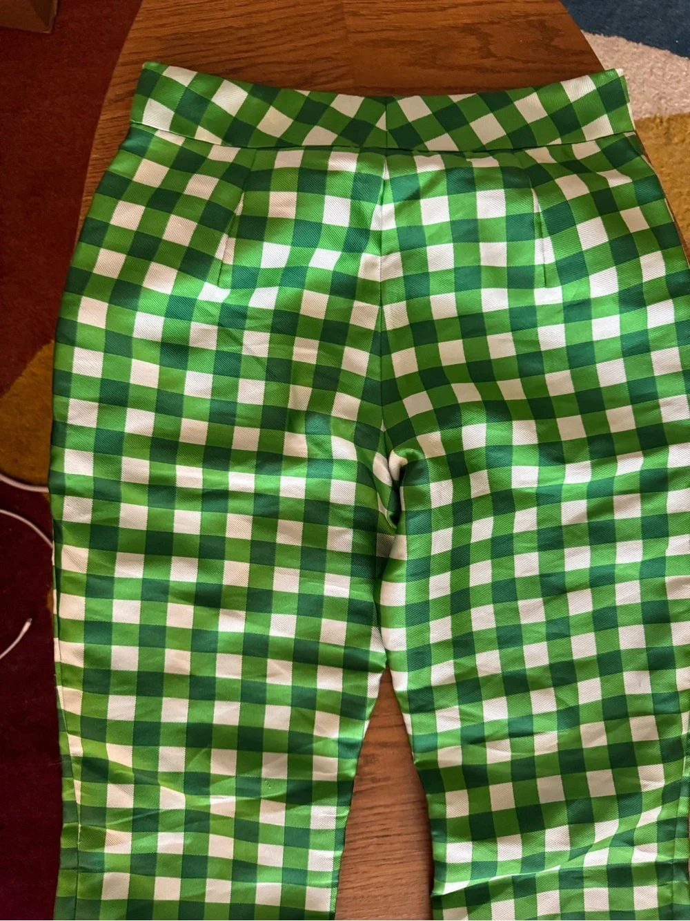 Cynthia Rowley Green and White Check Kids Pajama Bottoms
